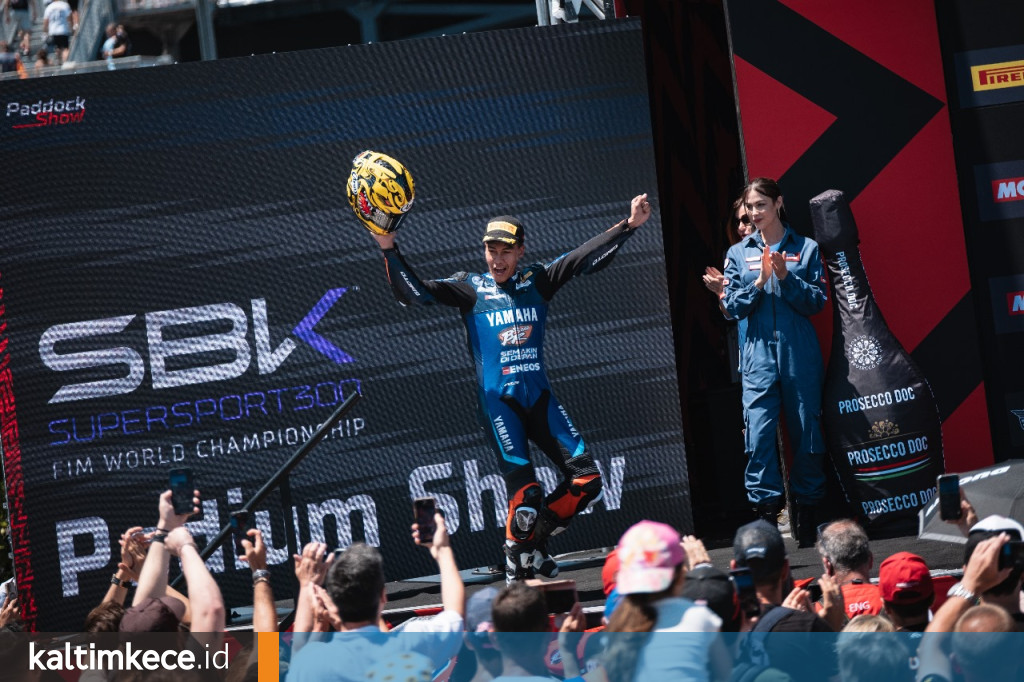 Aldi Satya Mahendra Juara WorldSSP300 Misano. FOTO; ISTIMEWA.